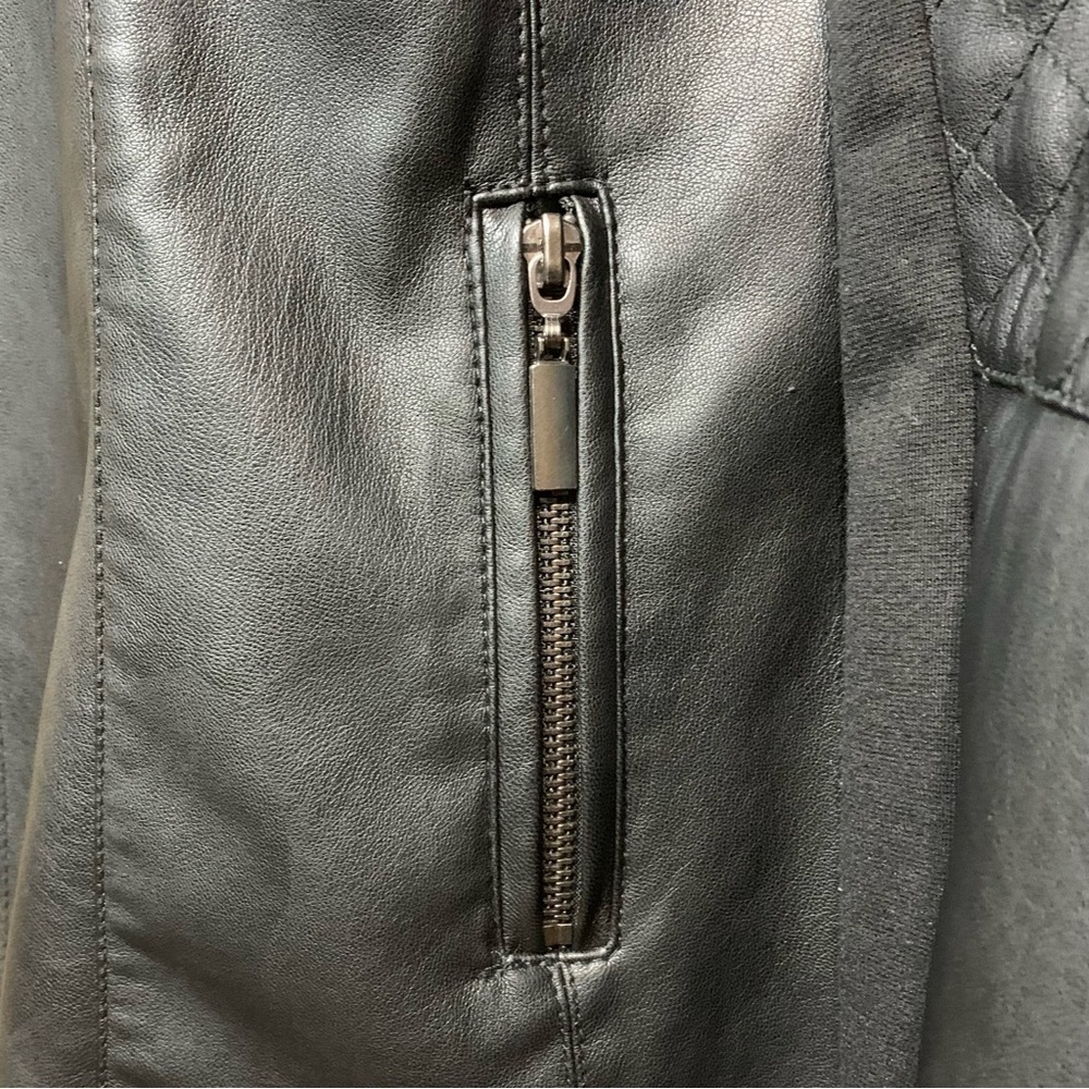 ALFANI Faux Leather and Suede Feel Waterfall Open Front Jacket - Picture 9 of 13